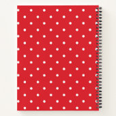 Cute  Red Polka Dots gepersonaliseerd Notitieboek (Achterkant)