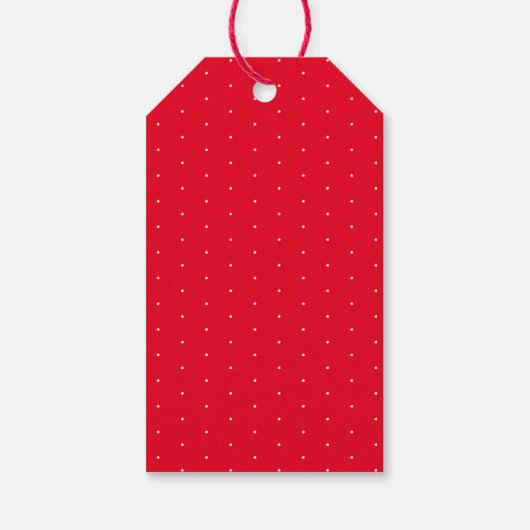 Cute red polka stipt custom script Valentijnsdag Cadeaulabel (Achterkant)