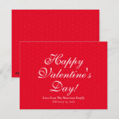 Cute red polka stipt custom script Valentijnsdag Feestdagenkaart (Voorkant / Achterkant)