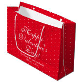 Cute red polka stipt custom script Valentijnsdag Groot Cadeauzakje (Voorkant Gekanteld)