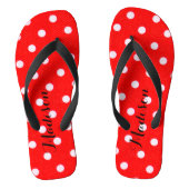 Cute Red Polka stipt monogram Teenslipper Teenslippers (Voetbed)