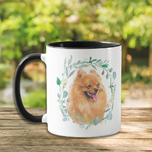 Cute Red Pomeranian Wreath Coffee Mok