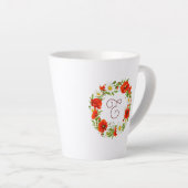 Cute Red Poppy White Yellow Daisy Flowers Wreate Latte Mok (Rechterhoek)