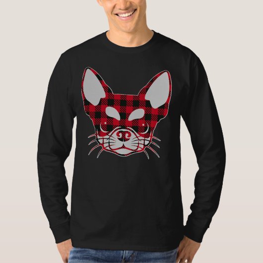 Cute Red Pset Buffalo Chihuahua Face KerstPa T-shirt (Voorkant)