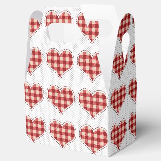 Cute Red Pset Hearts en Stippen Patroon Bedankdoosjes (Geopend)