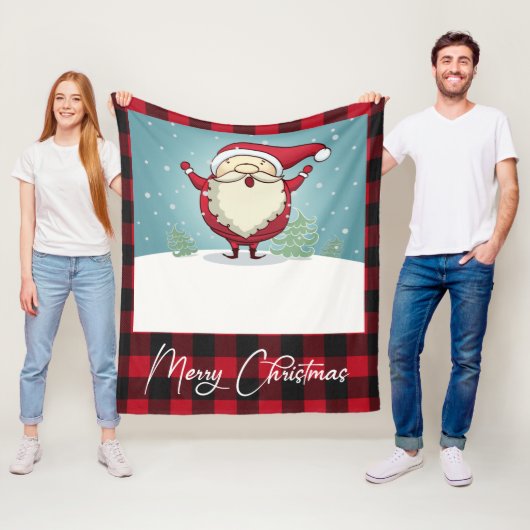 Cute Red Pset Merry kerstkerstkerstkerstkerstkerst Fleece Deken (In situ)