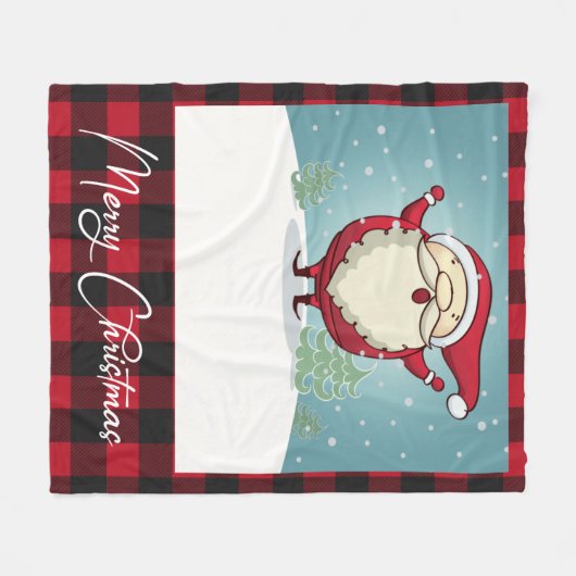 Cute Red Pset Merry kerstkerstkerstkerstkerstkerst Fleece Deken (Voorkant (Horizontaal))