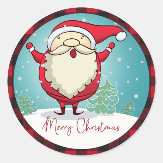 Cute Red Pset Merry kerstkerstkerstkerstkerstkerst Ronde Sticker (Voorkant)