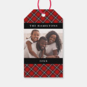 Cute Red Pset met kerstfoto's Label met cadeau Cadeaulabel (Achterkant)