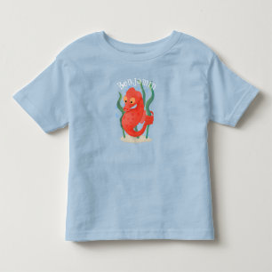 Cute red pygmy seahorse cartoon afbeelding kinder shirts