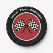 Cute Red Race Party Tire Papieren Bordje (Voorkant)