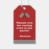 Cute Red Racing Stripes Cadeaulabel (Voorkant)