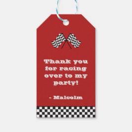 Cute Red Racing Stripes Cadeaulabel
