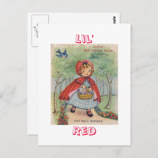 Cute  Red Riding Hood Briefkaart (Voorkant / Achterkant)