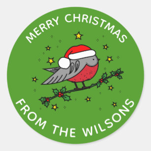 Cute Red Robin Bird kerry Ronde Sticker