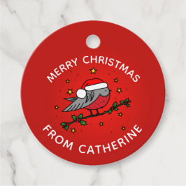 Cute Red Robin Bird Kerstmis Bedankjes Labels