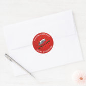 Cute Red Robin Bird Kerstmis Ronde Sticker (Envelop)