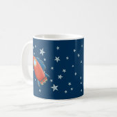 Cute Red Rocket & Stars-Mokken Koffiemok (Voorkant links)