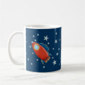 Cute Red Rocket & Stars-Mokken Koffiemok (Links)