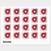 Cute Red Rose Romantic Valentine Sticker Sheet  (Vel)