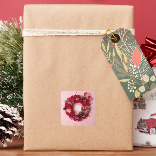 Cute Red Rose Romantic Valentine Sticker Sheet  (Feestdagen)