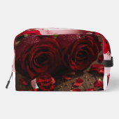 Cute Red Rose Romantic Valentine Zipper Makeup Toilettasje (Achterkant)