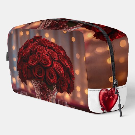 Cute Red Rose Valentine Aesthetic Cosmetic Travel Toilettasje (Rechterhoek)
