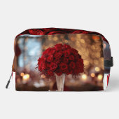 Cute Red Rose Valentine Aesthetic Cosmetic Travel Toilettasje (Achterkant)