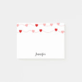 Cute Red Roze harten op persoonlijk koord Post-it® Notes (Voorkant)