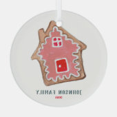 Cute red roze kerstkoekjes ballet cube orname glas ornament (Achterkant)