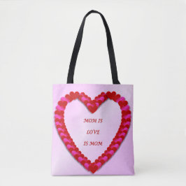 Cute Red & Roze Moederdag Canvas tas