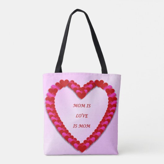 Cute Red & Roze Moederdag Canvas tas (Achterkant)