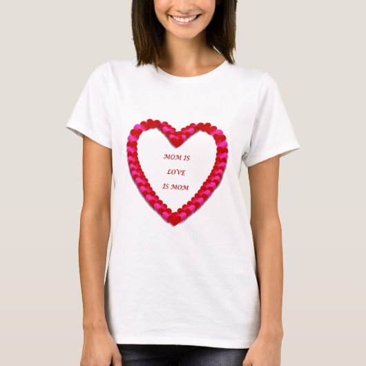 Cute Red & Roze Moederdag T-Shirt (Voorkant)