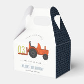 Cute Red Rust Boerderij Tractor Kinder elke zondag Bedankdoosjes (Achterkant)