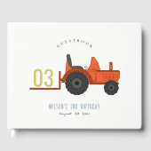 Cute Red Rust Boerderij Tractor Kinder elke zondag Gastenboek (Voorkant)