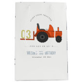 Cute Red Rust Boerderij Tractor Kinder elke zondag Medium Cadeauzakje (Voorkant)