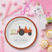 Cute Red Rust Boerderij Tractor Kinder elke zondag Papieren Bordje (Feest)