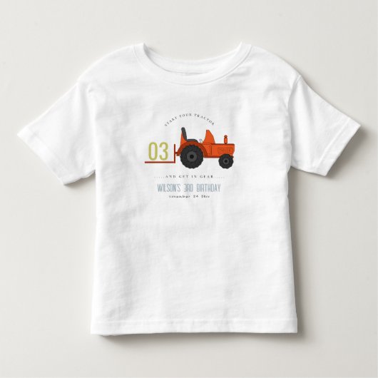 Cute Red Rust Boerderij Tractor Kinder elke zondag Shirts (Voorkant)