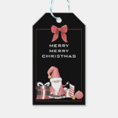 Cute Red Santa Gnome met Gifts Gift Labels Cadeaulabel (Voorkant)