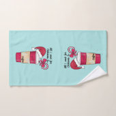 Cute Red Santa Hat Candy Cane kerst Handdoek (Handdoek)