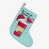 Cute Red Santa Hat Candy Cane kerst Kleine Kerstsok (Voorkant (Hangend))
