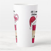 Cute Red Santa Hat Candy Cane kerst Latte Mok (Voorkant)