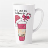 Cute Red Santa Hat Candy Cane kerst Latte Mok (Rechts)