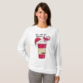 Cute Red Santa Hat Candy Cane kerst T-shirt (Voorkant volledig)
