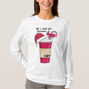 Cute Red Santa Hat Candy Cane kerst T-shirt