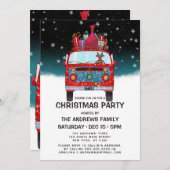 Cute Red Santa Van Reindeer Dog Snow Kerstmis Kaart (Voorkant / Achterkant)