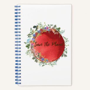 Cute Red SaveThe Planet Collectie Spiral Notitiebo Notitieboek