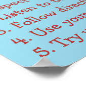 Cute Red School Building Custom Classroom Rules Poster (Hoek)