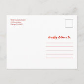 Cute Red Script Photo Winter Foliage Kerstmis Briefkaart (Achterkant)
