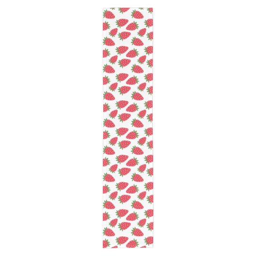 Cute Red Seamless Strawberry Table Runner Korte Tafelloper (Voorkant)